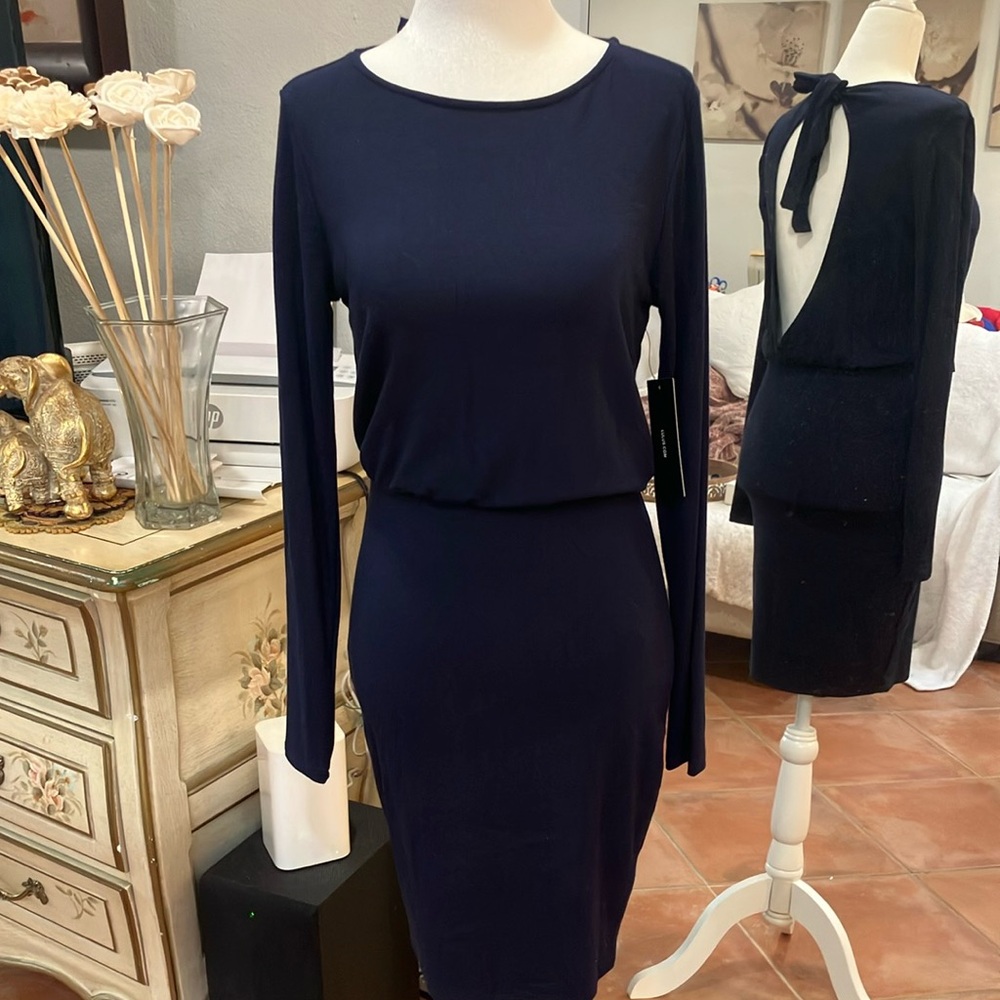 Navy Blue Long Sleeve Dress